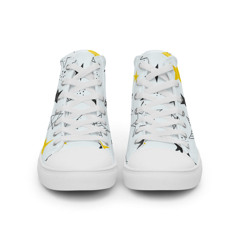 Star Doodle High Top #94 - Close Up Detail | HA!LO Canvas Sneakers