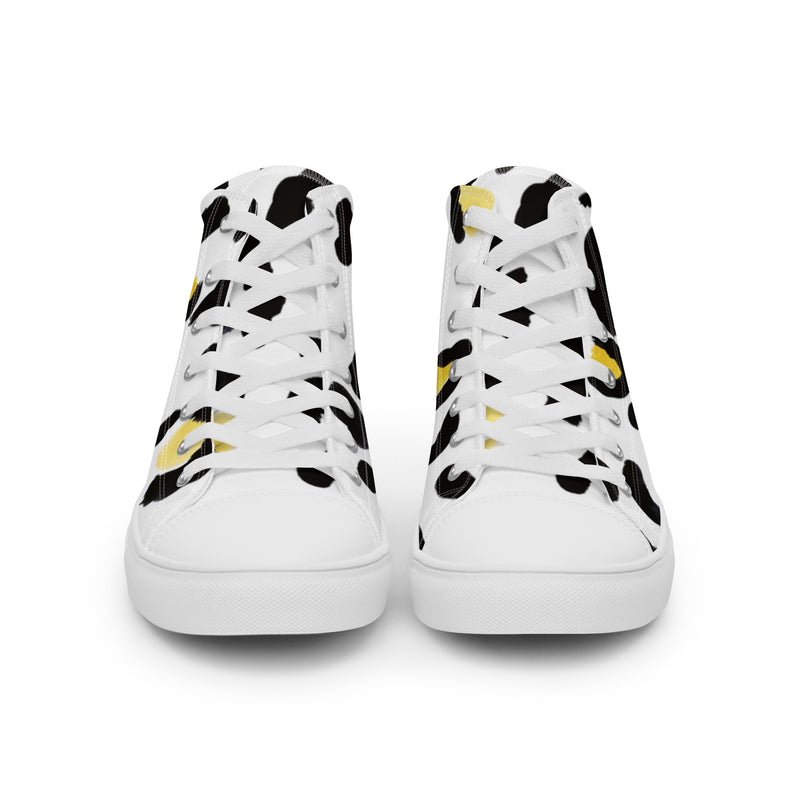Cow Spot High Top #103 - Close Up Detail | HA!LO Canvas Sneakers