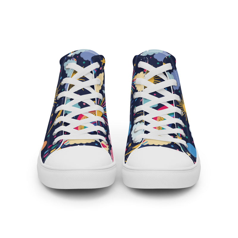 Celestial Night High Top #109 - Close Up Detail | HA!LO Canvas Sneakers