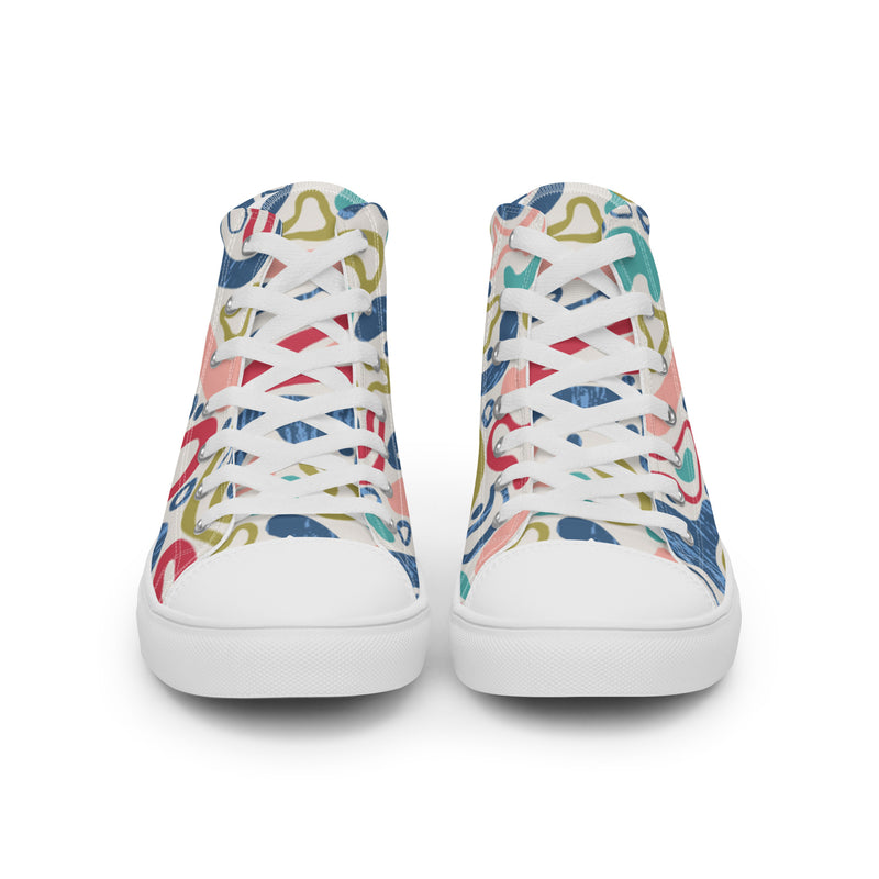 Pastel Abstract High Top #115 - Close Up Detail | HA!LO Canvas Sneakers