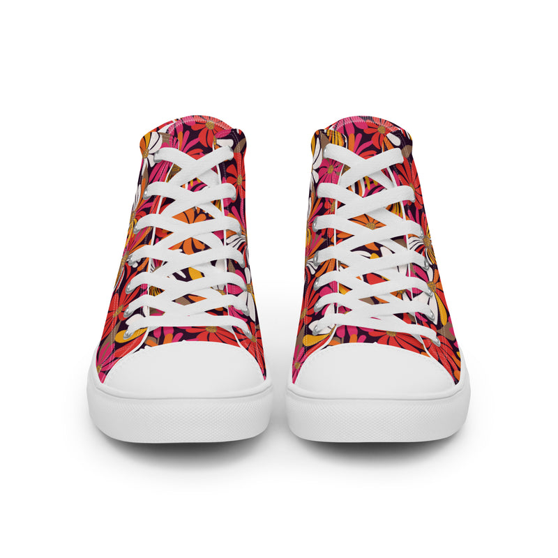 Bold Bloom High Top #121 - Back View | HA!LO Canvas Sneakers