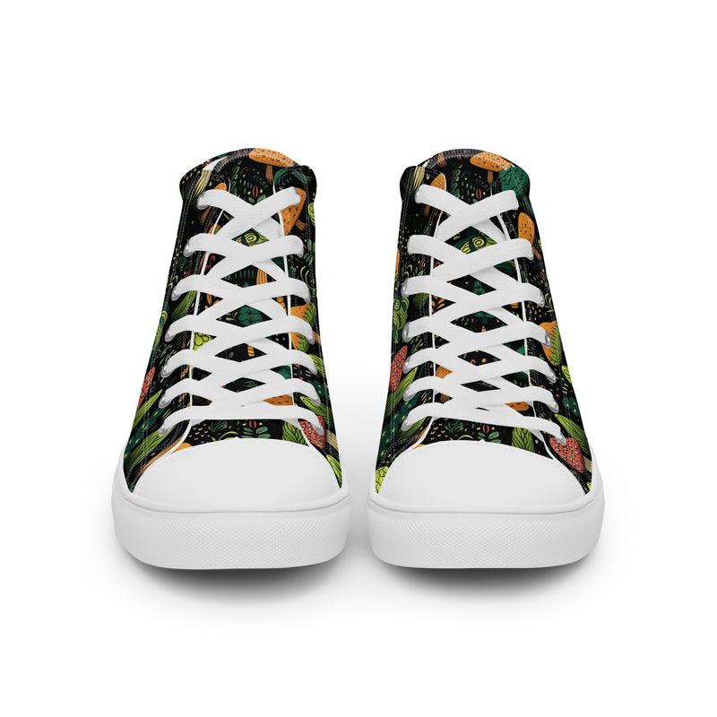 Forest Mushroom High Top #143 - Close Up Detail | HA!LO Canvas Sneakers