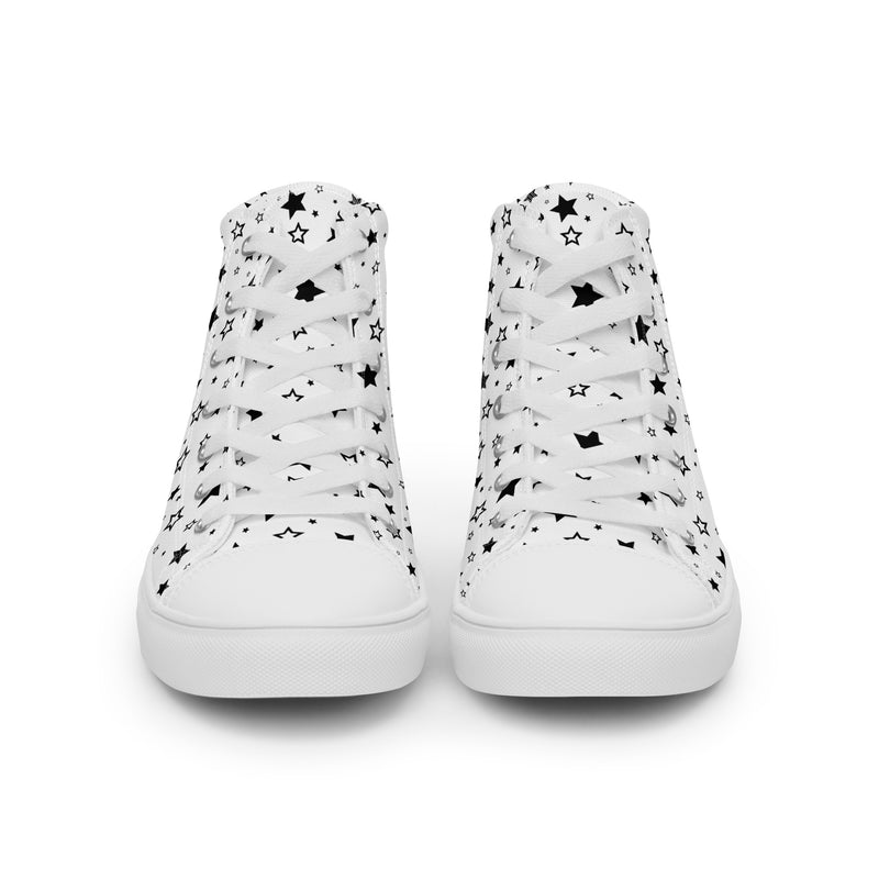 Star Scatter High Top #148 - Close Up Detail | HA!LO Canvas Sneakers