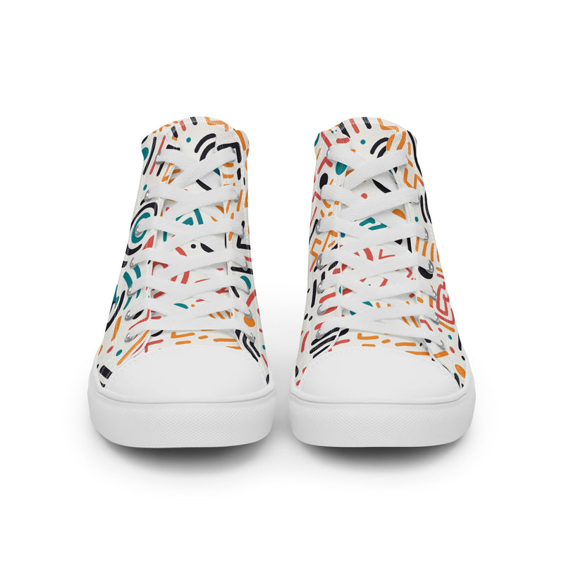 Geo Mix High Top #150 - Close Up Detail | HA!LO Canvas Sneakers