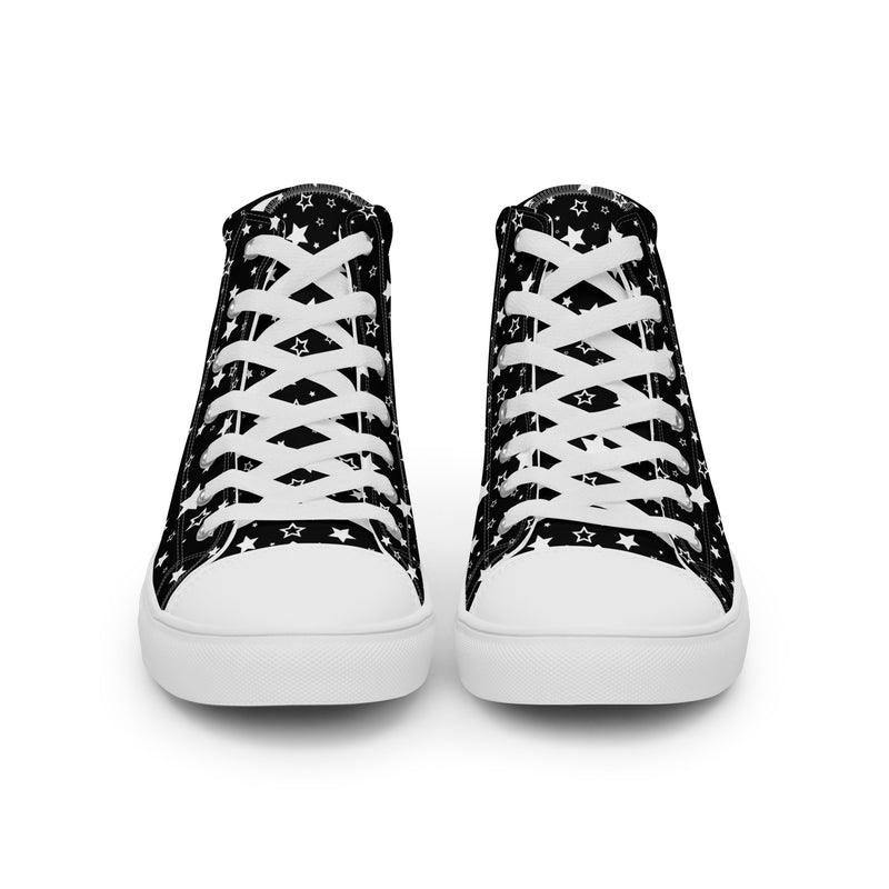 Black Star High Top #152 - Close Up Detail | HA!LO Canvas Sneakers