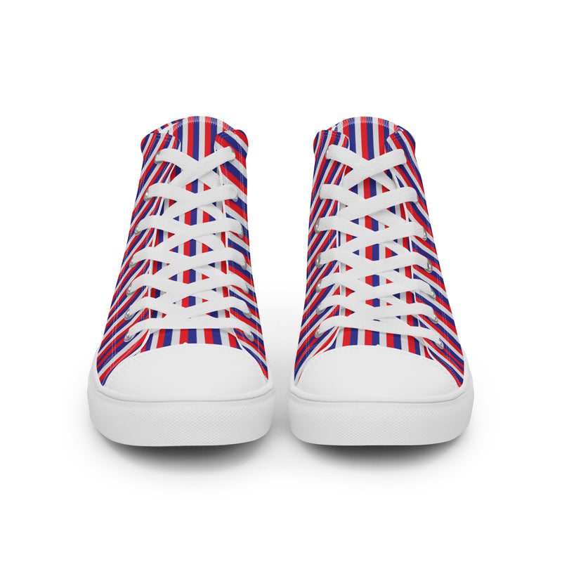Patriotic Stripe High Top #154 - Close Up Detail | HA!LO Canvas Sneakers