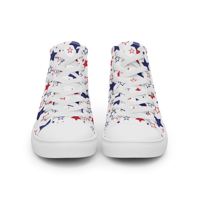 Patriotic Stars High Top #155 - Close Up Detail | HA!LO Canvas Sneakers