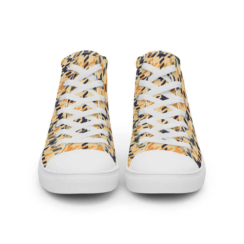 Mustache Gold High Top #164 - Close Up Detail | HA!LO Canvas Sneakers