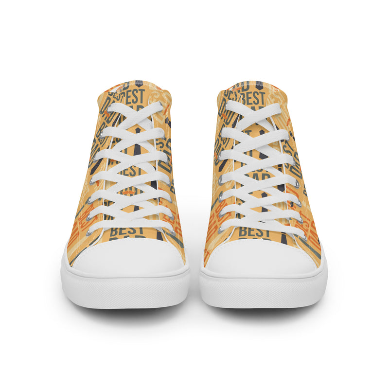 Best Dad Gold High Top #165 - Close Up Detail | HA!LO Canvas Sneakers