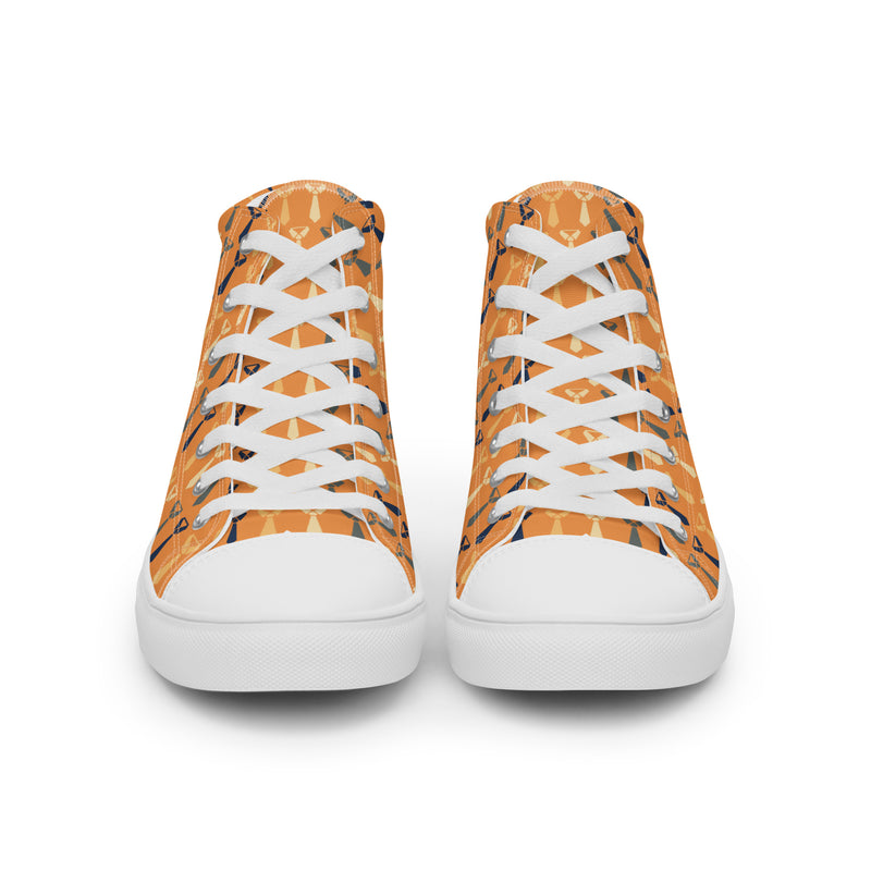 Orange Honeycomb Dad High Top #169 - Sole Detail | HA!LO Canvas Sneakers