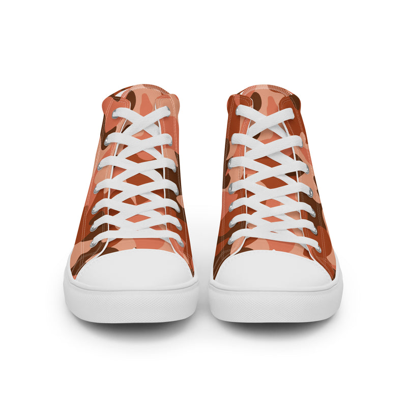 Orange Camo High Top #176 - Close Up Detail | HA!LO Canvas Sneakers