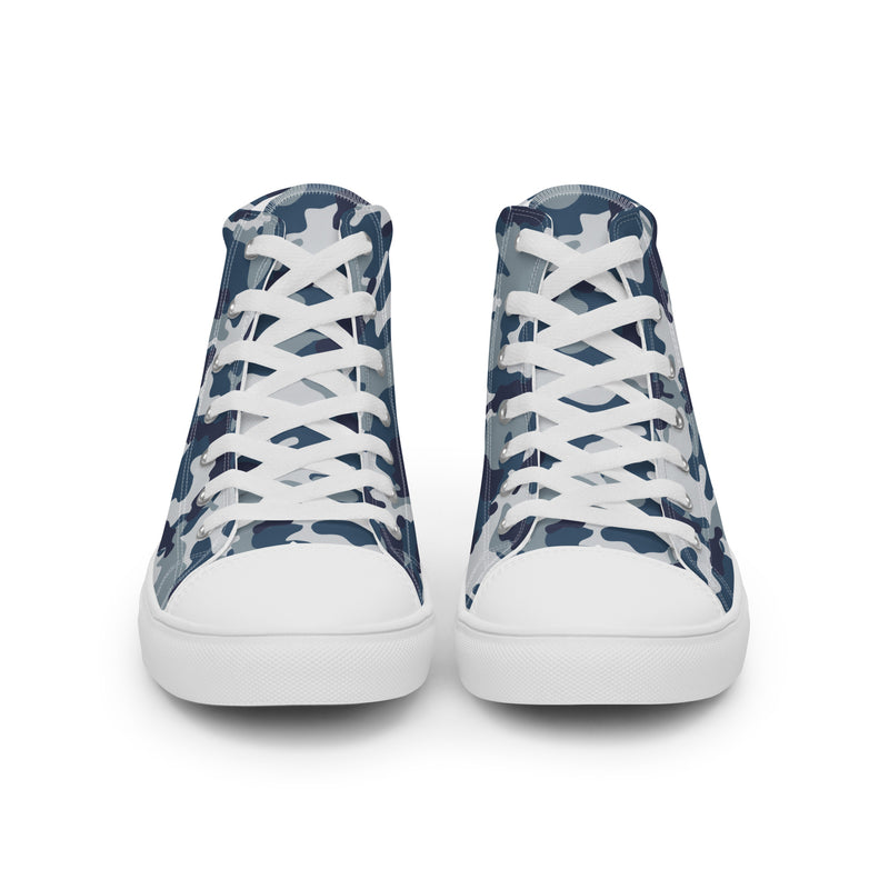 Navy Camo High Top #179 - Lifestyle Shot | HA!LO Canvas Sneakers