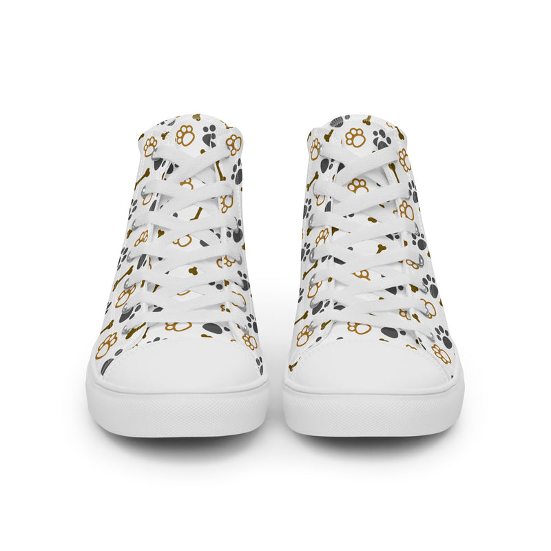 Paw Print Mix High Top #212 - Close Up Detail | HA!LO Canvas Sneakers
