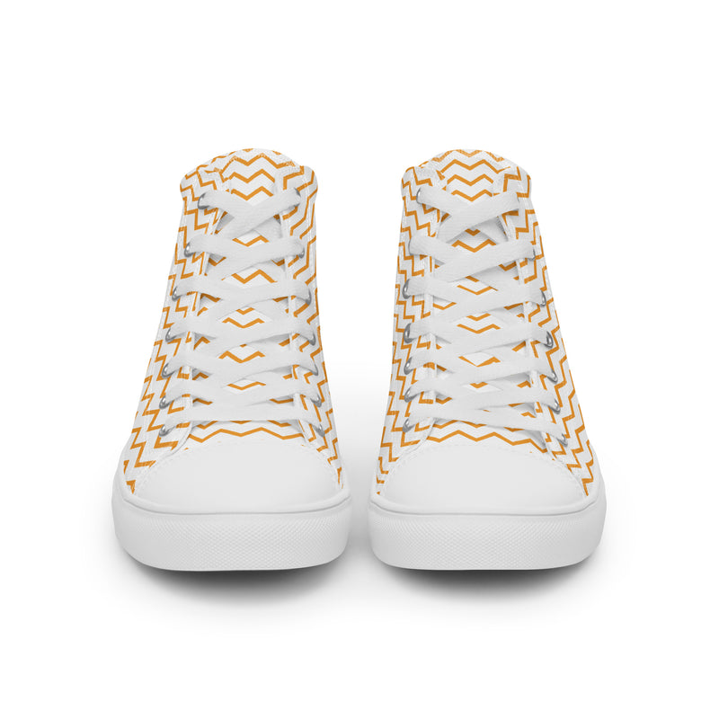 Gold Chevron High Top #224 - Close Up Detail | HA!LO Canvas Sneakers