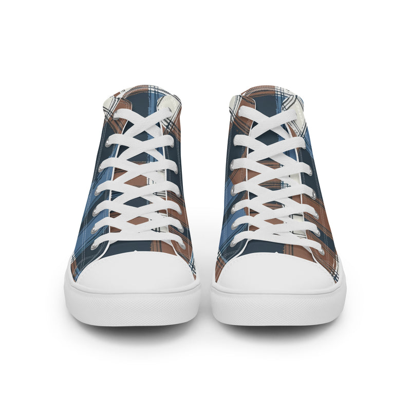 Navy Stripe High Top #232 - Close Up Detail | HA!LO Canvas Sneakers