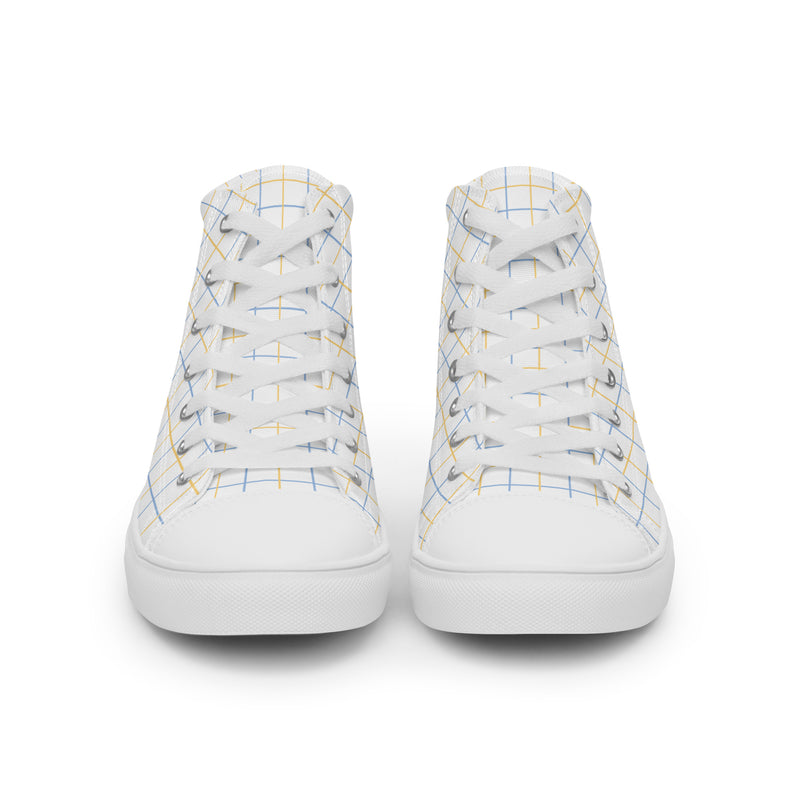 Pastel Plaid High Top #237 - Close Up Detail | HA!LO Canvas Sneakers