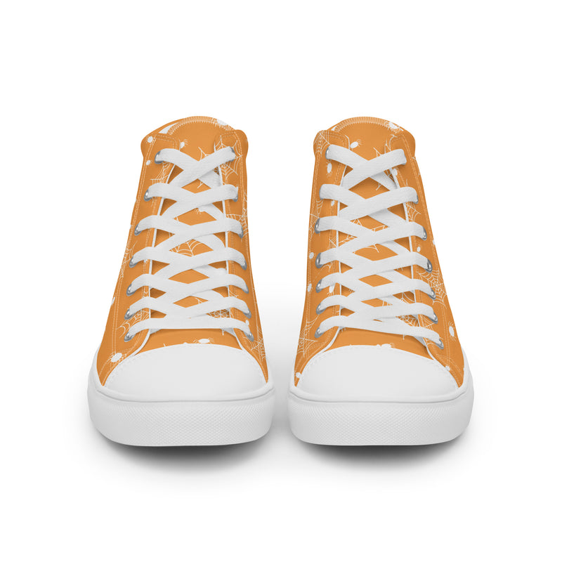Orange Sparkle High Top #256 - Close Up Detail | HA!LO Canvas Sneakers
