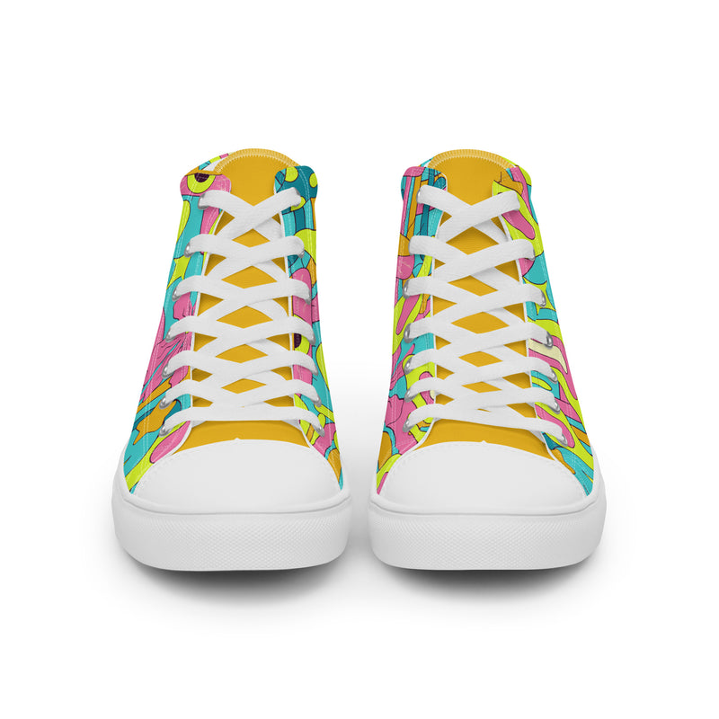 Psychedelic Swirl High Top #273 - Close Up Detail | HA!LO Canvas Sneakers