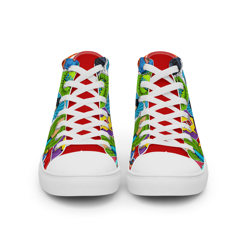 Cartoon Party High Top #276 - Close Up Detail | HA!LO Canvas Sneakers