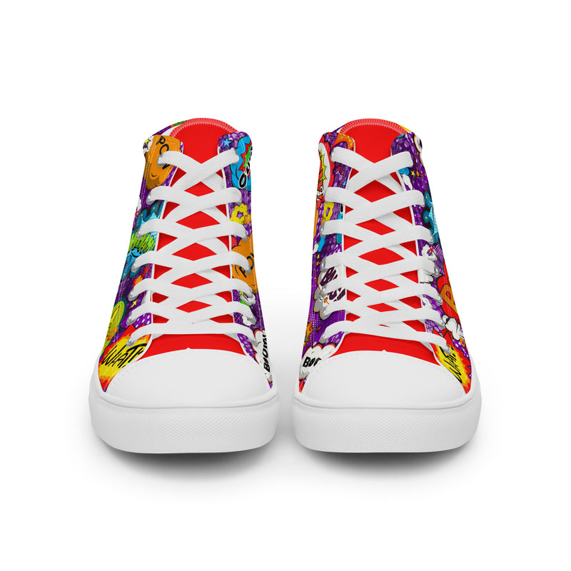Comic Bang High Top #279 - Close Up Detail | HA!LO Canvas Sneakers