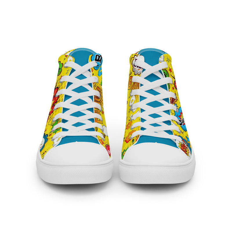 Comic Ouch High Top #281 - Close Up Detail | HA!LO Canvas Sneakers