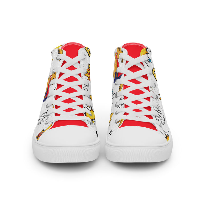 Comic Boom High Top #283 - Close Up Detail | HA!LO Canvas Sneakers