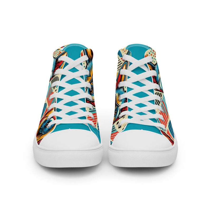 Pop Art Dog High Top #291 - Close Up Detail | HA!LO Canvas Sneakers