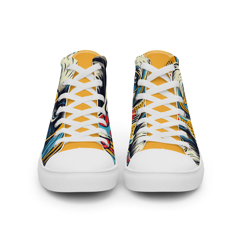 Pop Art Pup High Top #295 - Close Up Detail | HA!LO Canvas Sneakers