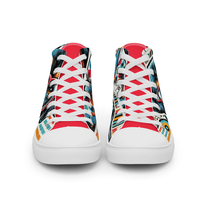 Pop Art Bulldog High Top #300 - Close Up Detail | HA!LO Canvas Sneakers