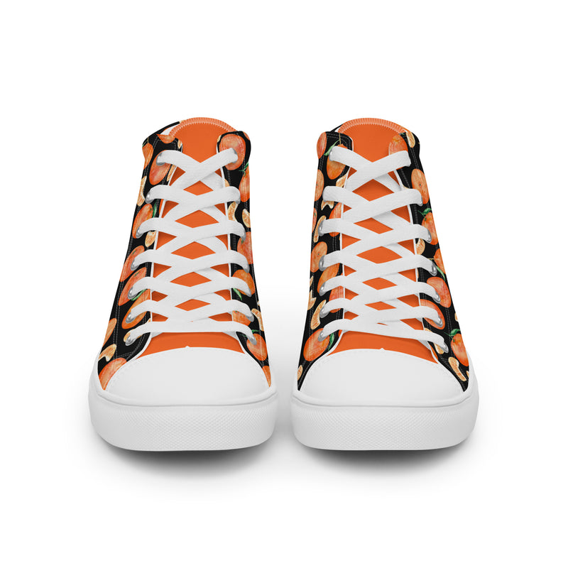 Orange Pop High Top #305 - Close Up Detail | HA!LO Canvas Sneakers