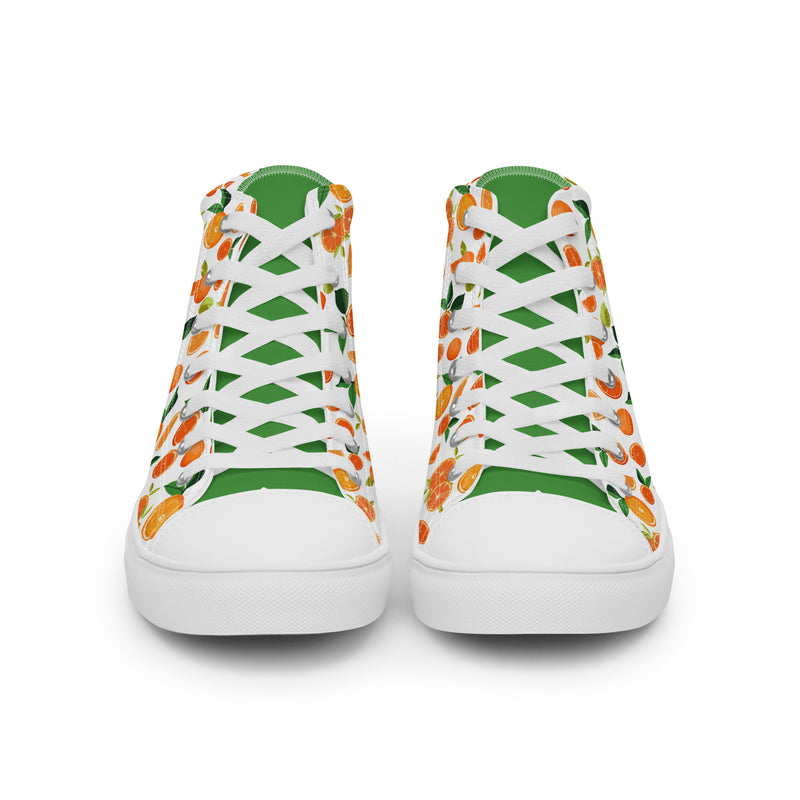 Citrus Garden High Top #306 - Close Up Detail | HA!LO Canvas Sneakers