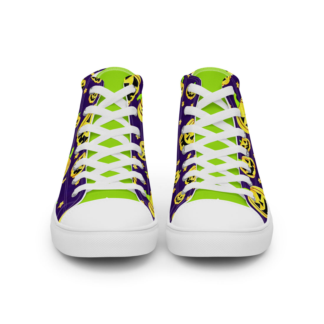 Halloween Pumpkin High Top #323 - Back View | HA!LO Canvas Sneakers