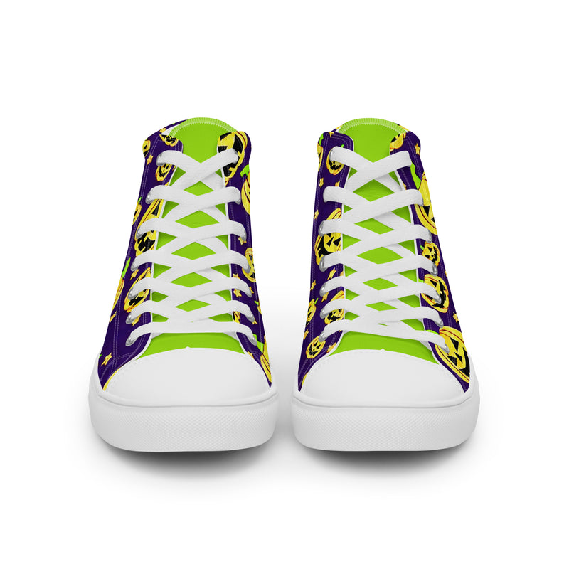 Halloween Pumpkin High Top #323 - Back View | HA!LO Canvas Sneakers