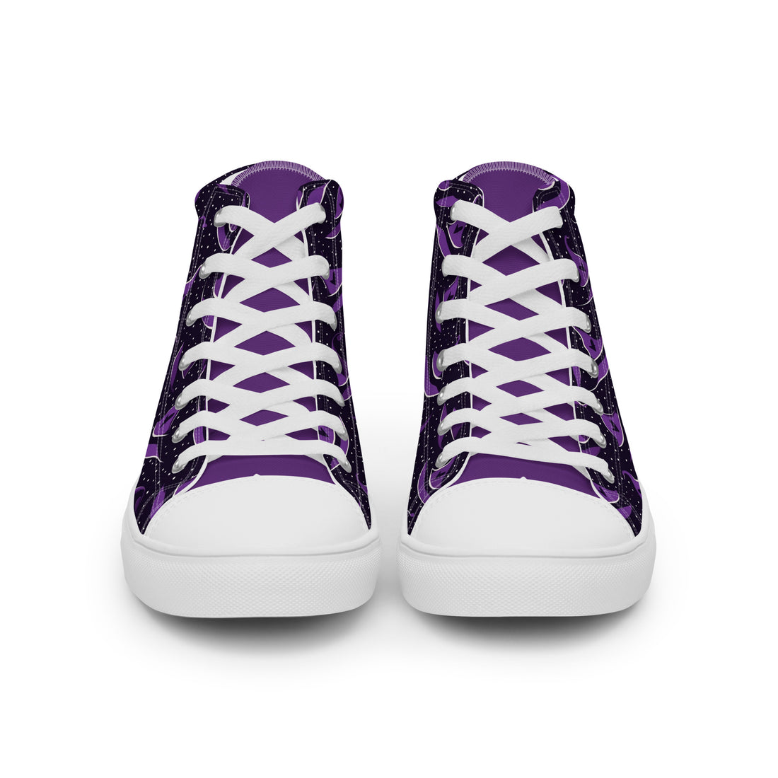 Men's Halloween Purple Witch Hat High Top Sneakers 329 - ShipSneakers.com