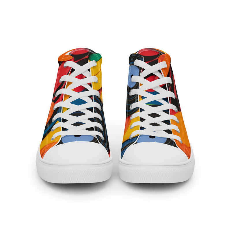 HA!LO Abstract Geo #355 — Men’s Canvas High Top