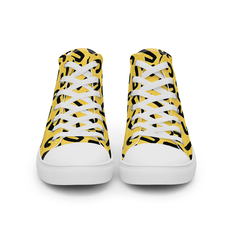 HA!LO Yellow Leopard #356 — Men’s Canvas High Top