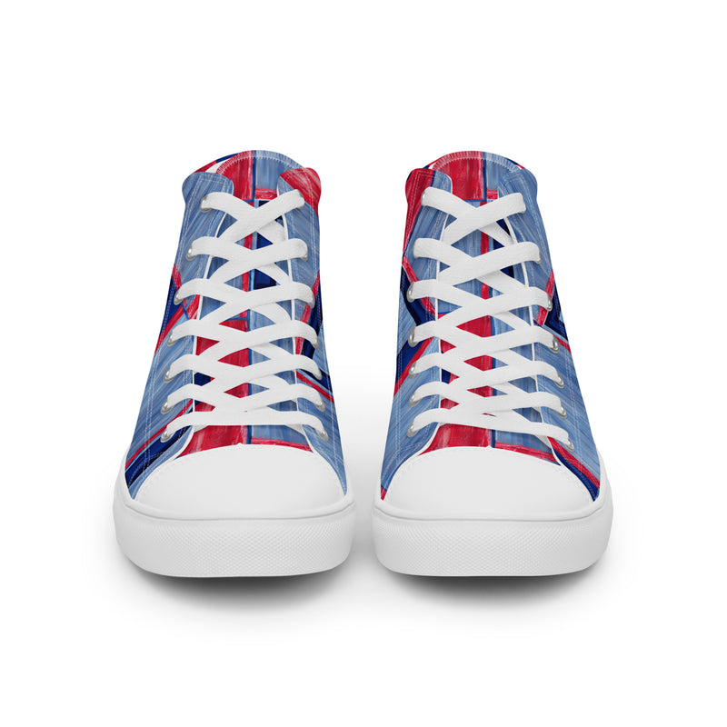 HA!LO Blue Patchwork #359 — Men's Canvas High Top