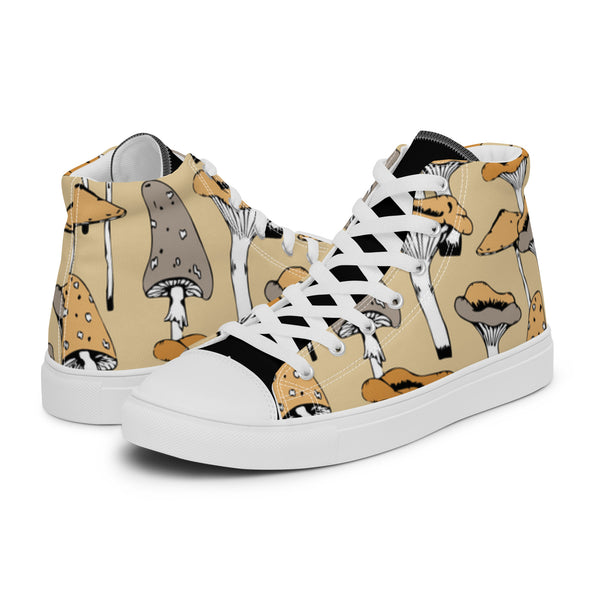 HA!LO Mushroom Cream #8 Men’s Canvas High Top Sneakers