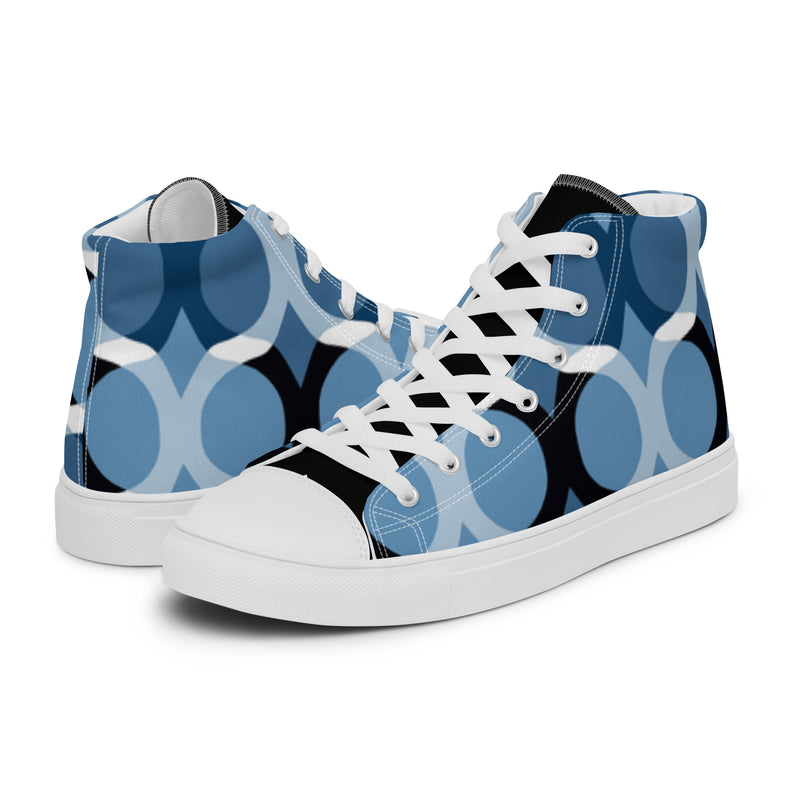 Blue Circle High Top #13 - Canvas High Top Sneakers | HA!LO