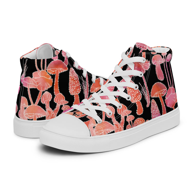 Coral Abstract High Top #17 - Canvas High Top Sneakers | HA!LO