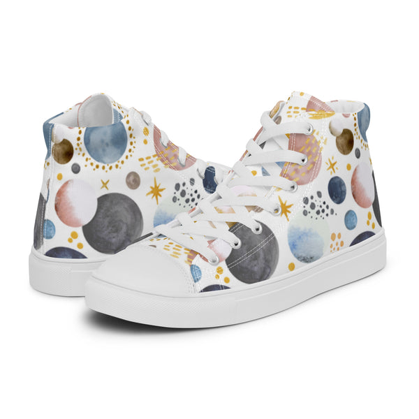 HA!LO Cosmic Cream #25 Men’s Canvas High Top Sneakers