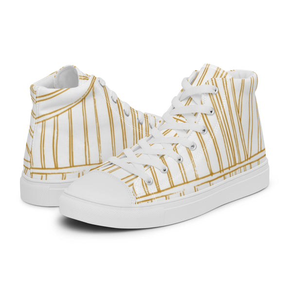 HA!LO Gold Stripe #30 Men’s Canvas High Top Sneakers