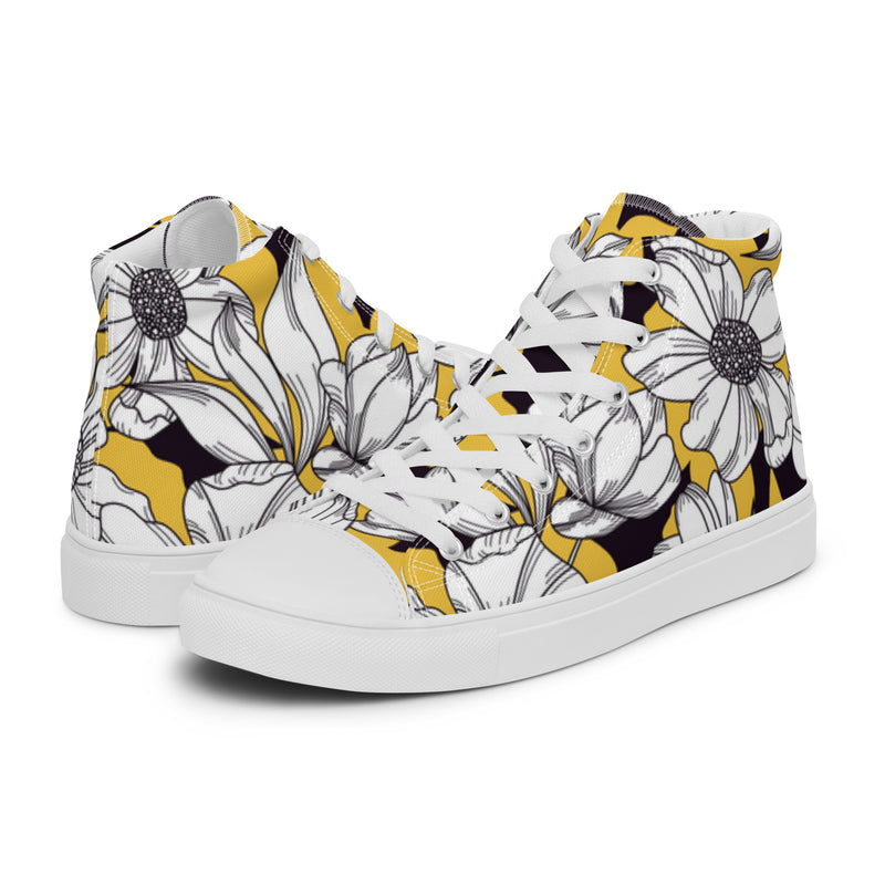 Sunflower Sketch High Top #33 - Canvas High Top Sneakers | HA!LO