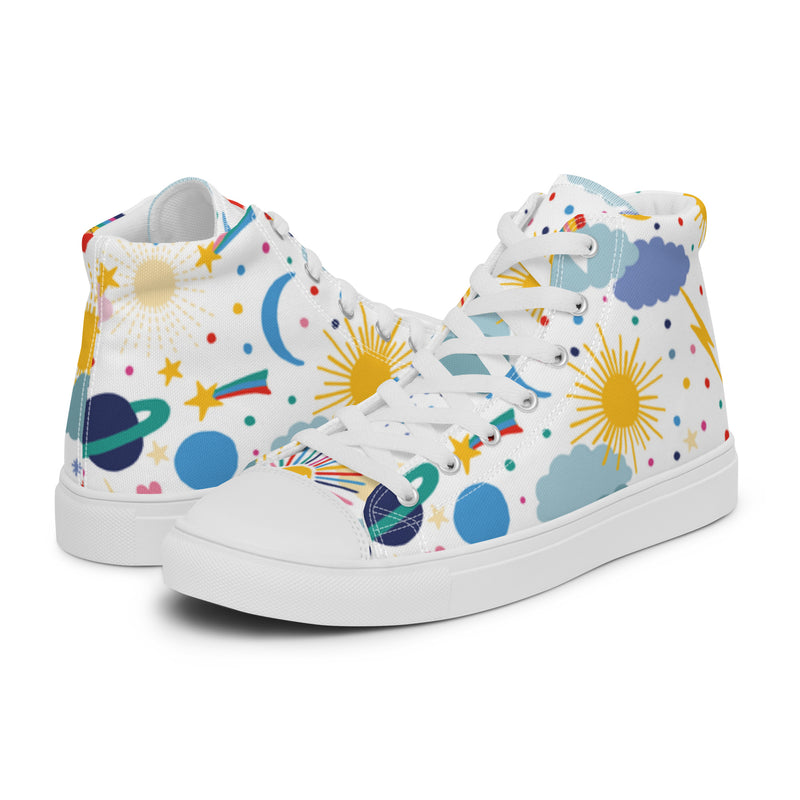 Celestial Mix High Top #34 - Canvas High Top Sneakers | HA!LO