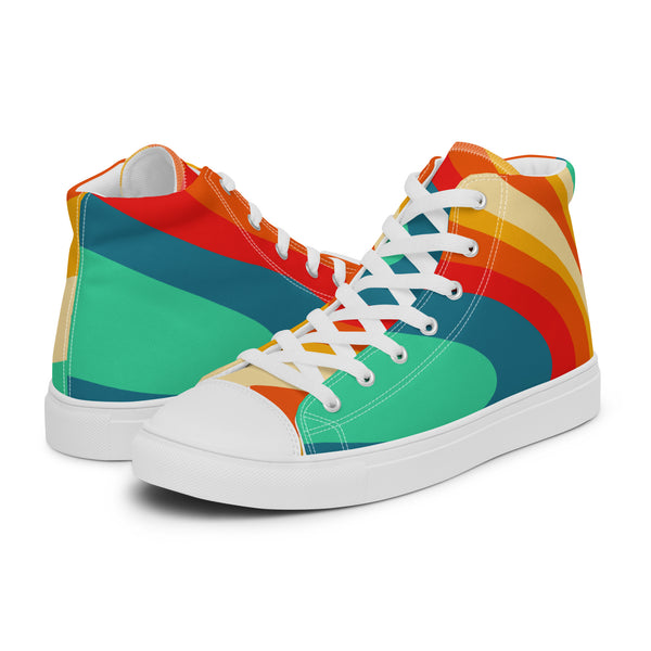 HA!LO Teal Gradient #39 Men’s Canvas High Top Sneakers