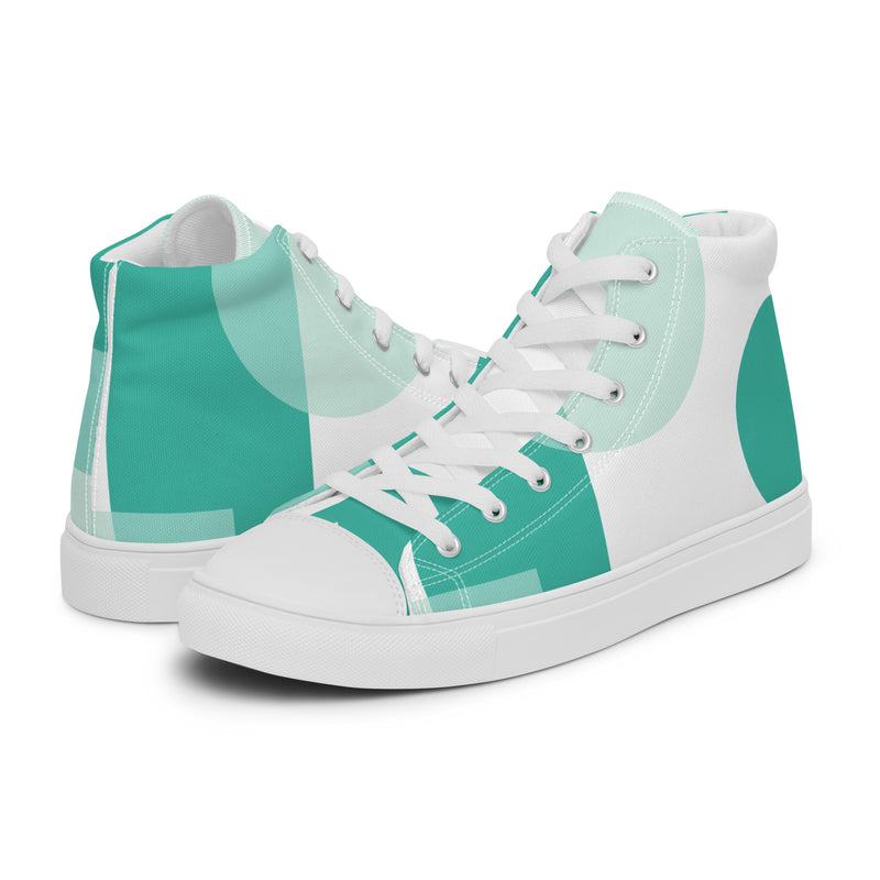 Mint Abstract High Top #42 - Canvas High Top Sneakers | HA!LO