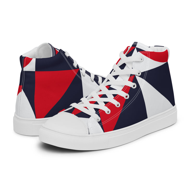 Geometric Navy High Top #45 - Canvas High Top Sneakers | HA!LO