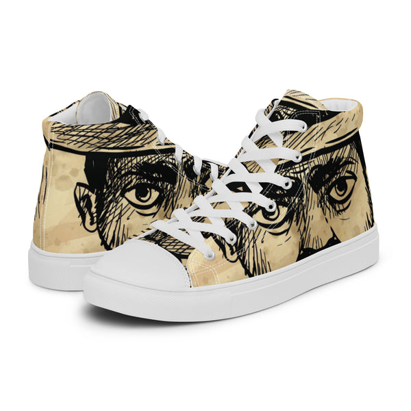 HA!LO Owl Sketch #48 Men’s Canvas High Top Sneakers