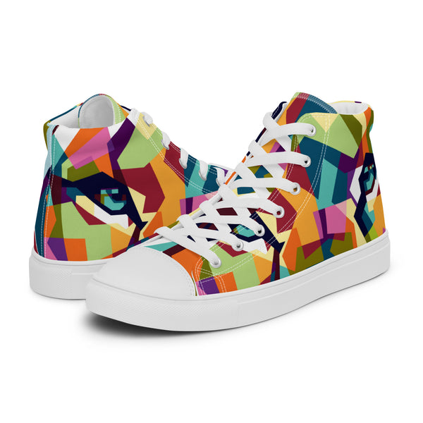 HA!LO Cubist Face #49 Men’s Canvas High Top Sneakers