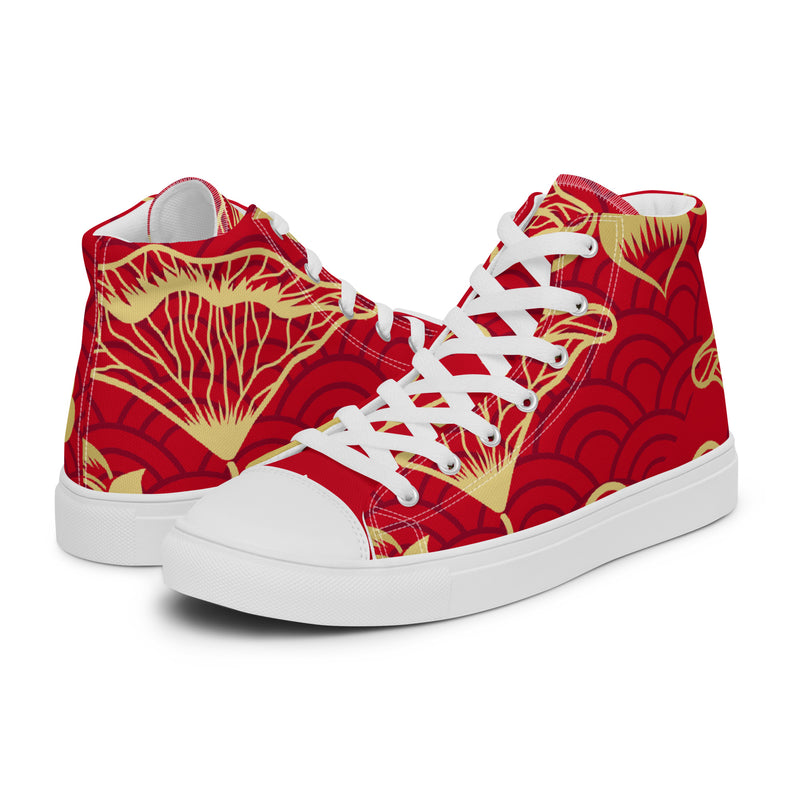 Red Poppy High Top #51 - Canvas High Top Sneakers | HA!LO